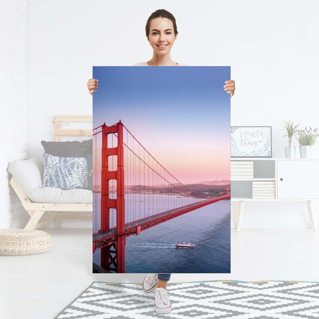 Selbstklebender Folienbogen Golden Gate - Größe: 80x120 cm