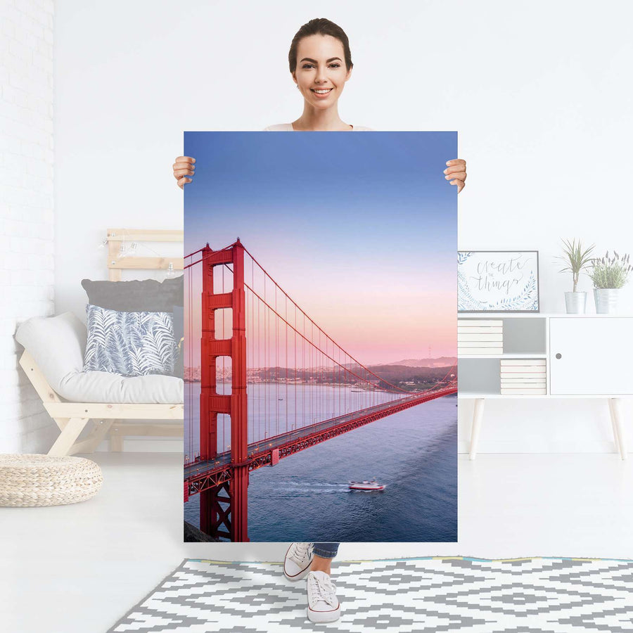 Selbstklebender Folienbogen Golden Gate - Größe: 80x120 cm