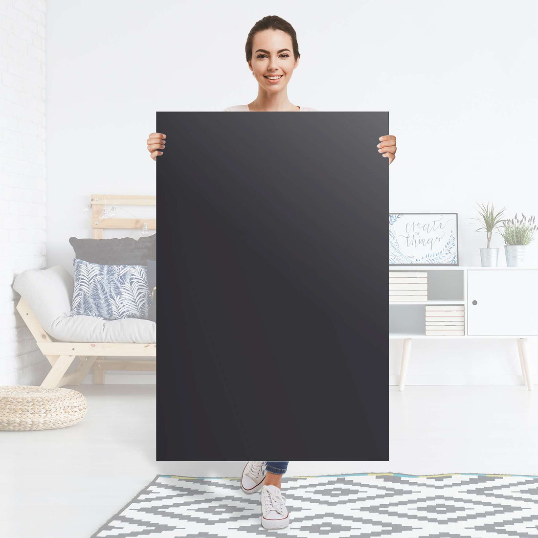 Selbstklebender Folienbogen Grau Dark - Größe: 80x120 cm
