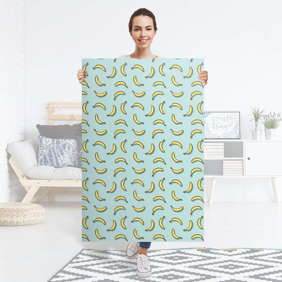 Selbstklebender Folienbogen Hey Banana - Größe: 80x120 cm