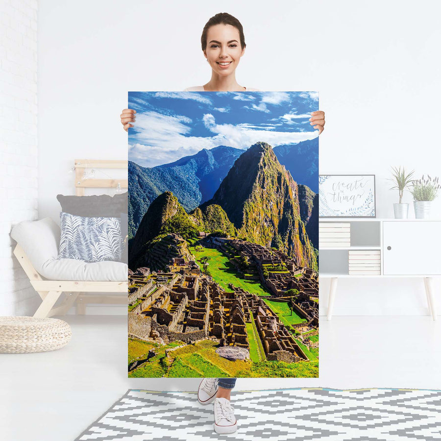 Selbstklebender Folienbogen Machu Picchu - Größe: 80x120 cm