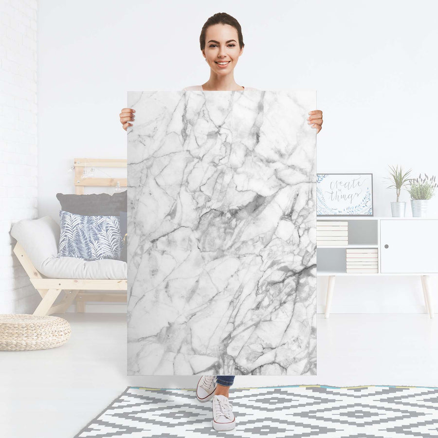 Selbstklebender Folienbogen Marmor weiß - Größe: 80x120 cm