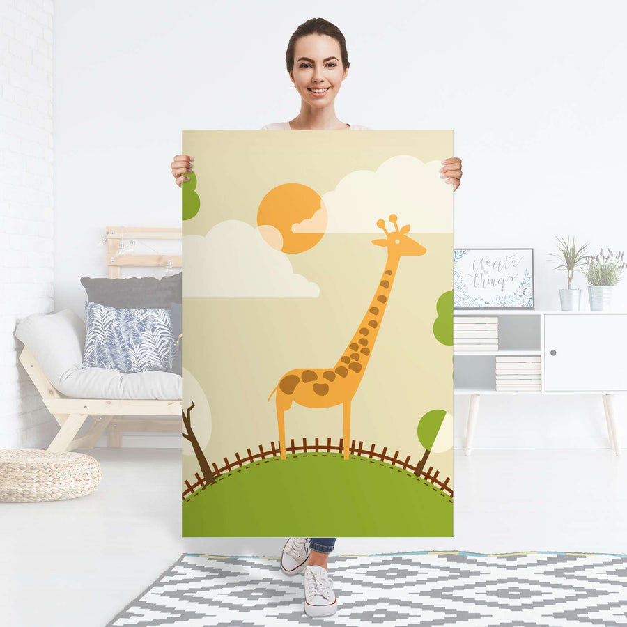 Selbstklebender Folienbogen Mountain Giraffe - Größe: 80x120 cm