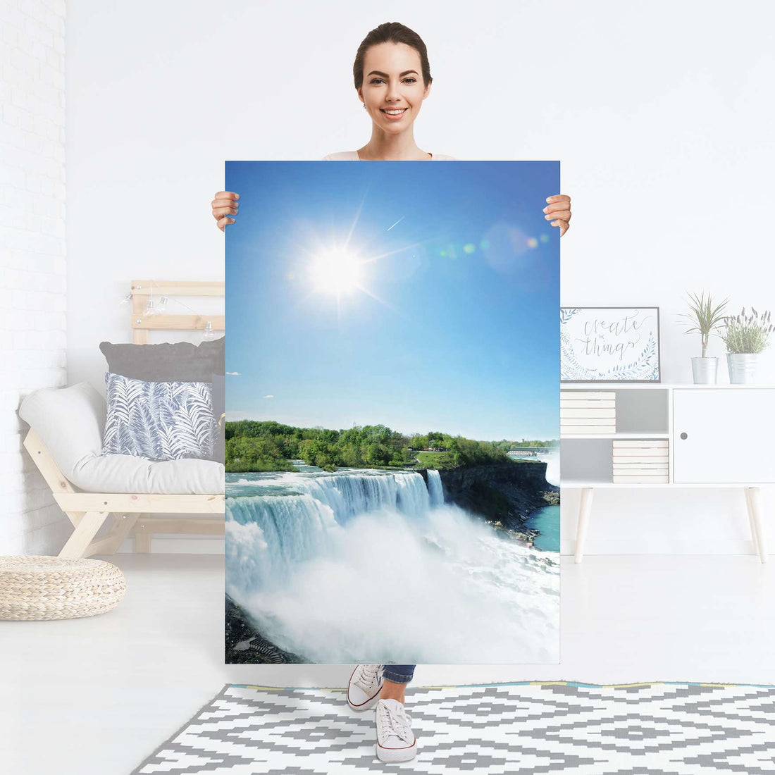 Selbstklebender Folienbogen Niagara Falls - Größe: 80x120 cm