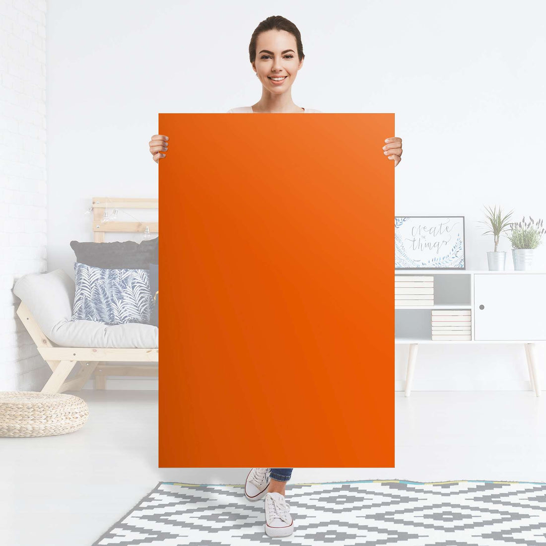 Selbstklebender Folienbogen Orange Dark - Größe: 80x120 cm