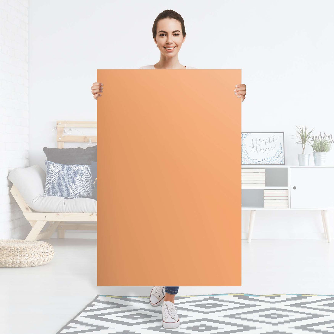 Selbstklebender Folienbogen Orange Light - Größe: 80x120 cm