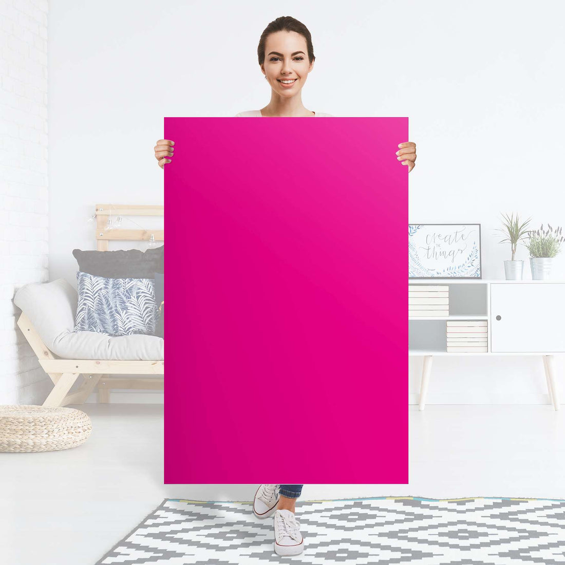 Selbstklebender Folienbogen Pink Dark - Größe: 80x120 cm