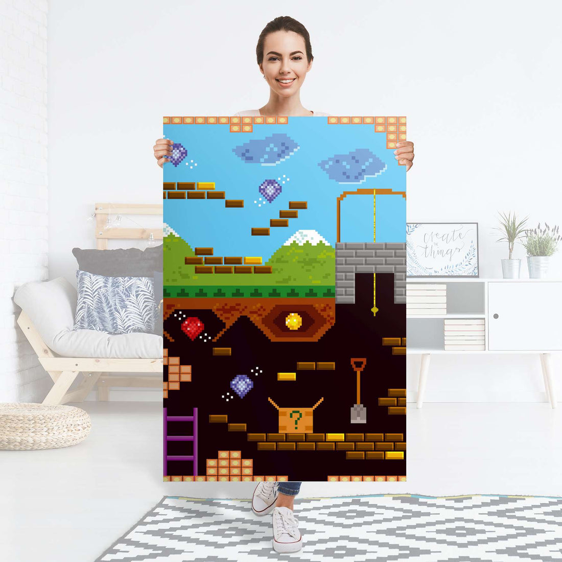 Selbstklebender Folienbogen Pixelmania - Größe: 80x120 cm