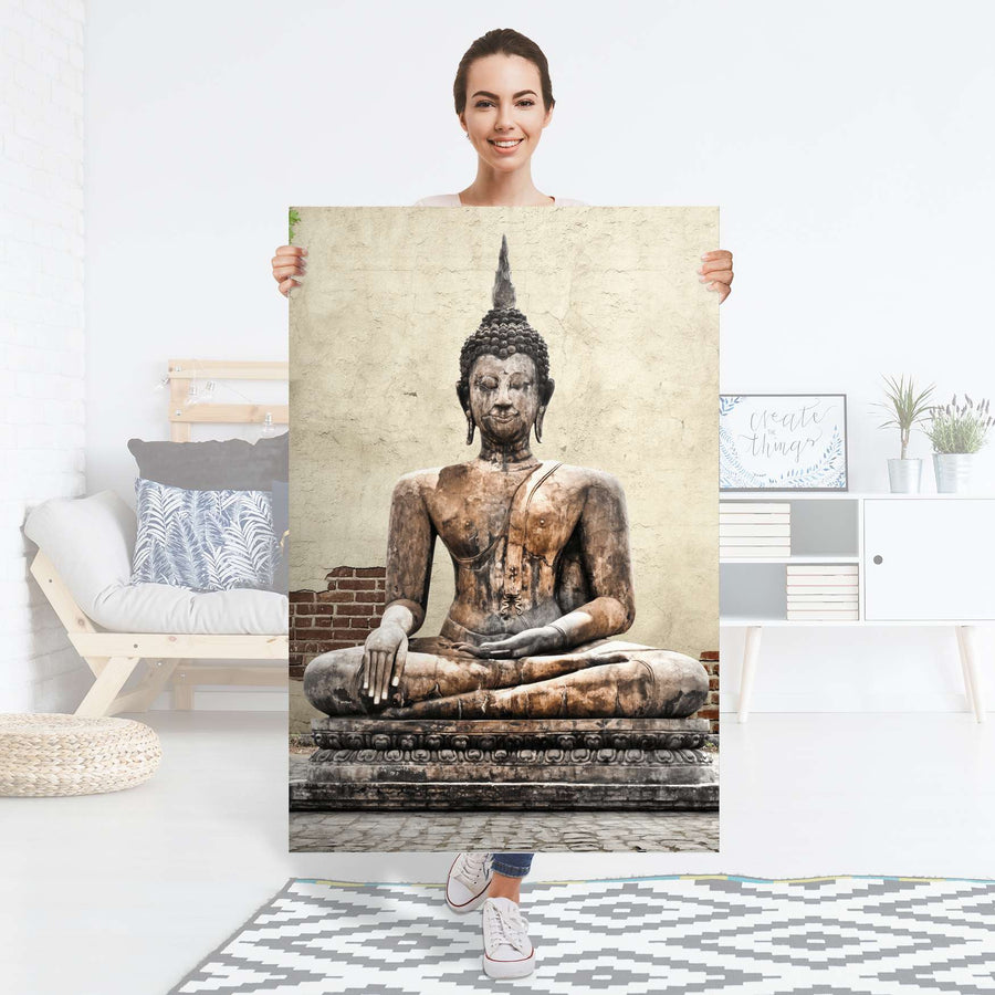Selbstklebender Folienbogen Relaxing Buddha - Größe: 80x120 cm