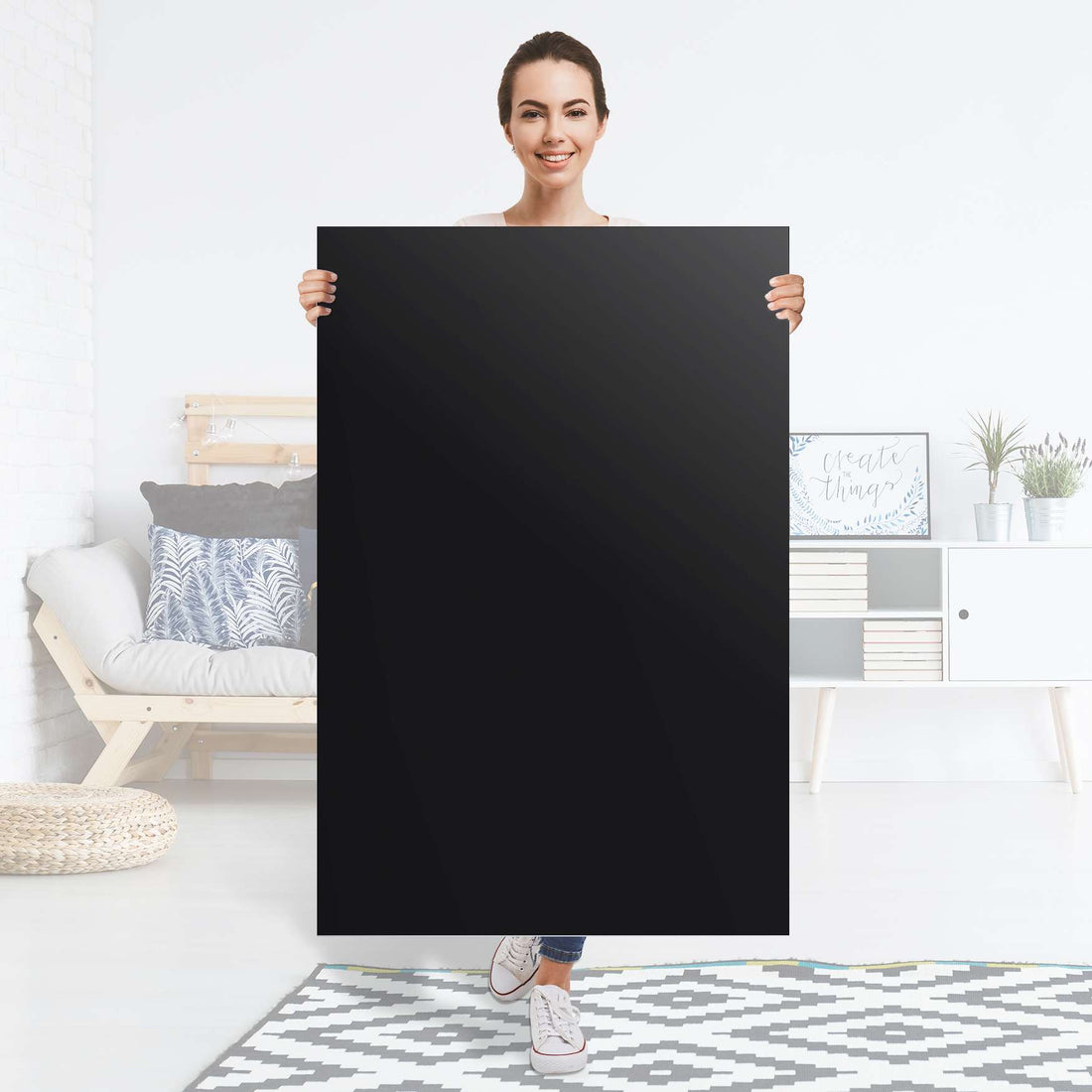 Selbstklebender Folienbogen Schwarz - Größe: 80x120 cm