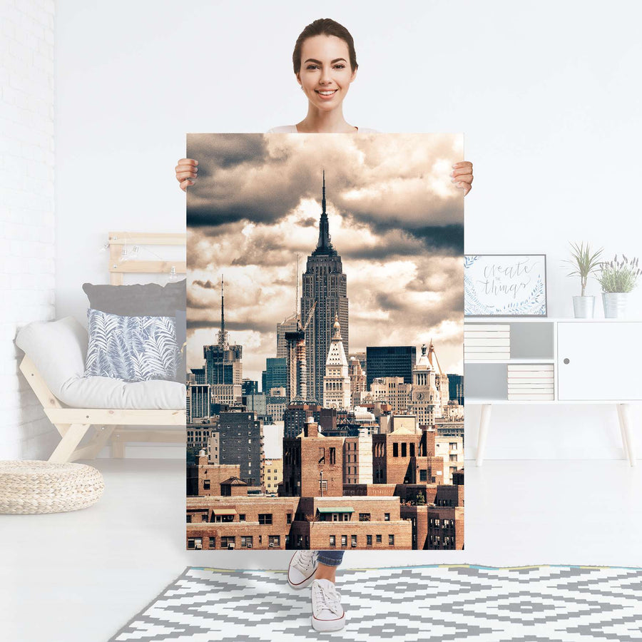 Selbstklebender Folienbogen Skyline NYC - Größe: 80x120 cm