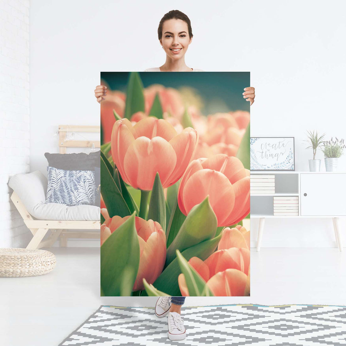 Selbstklebender Folienbogen Tulips for You - Größe: 80x120 cm