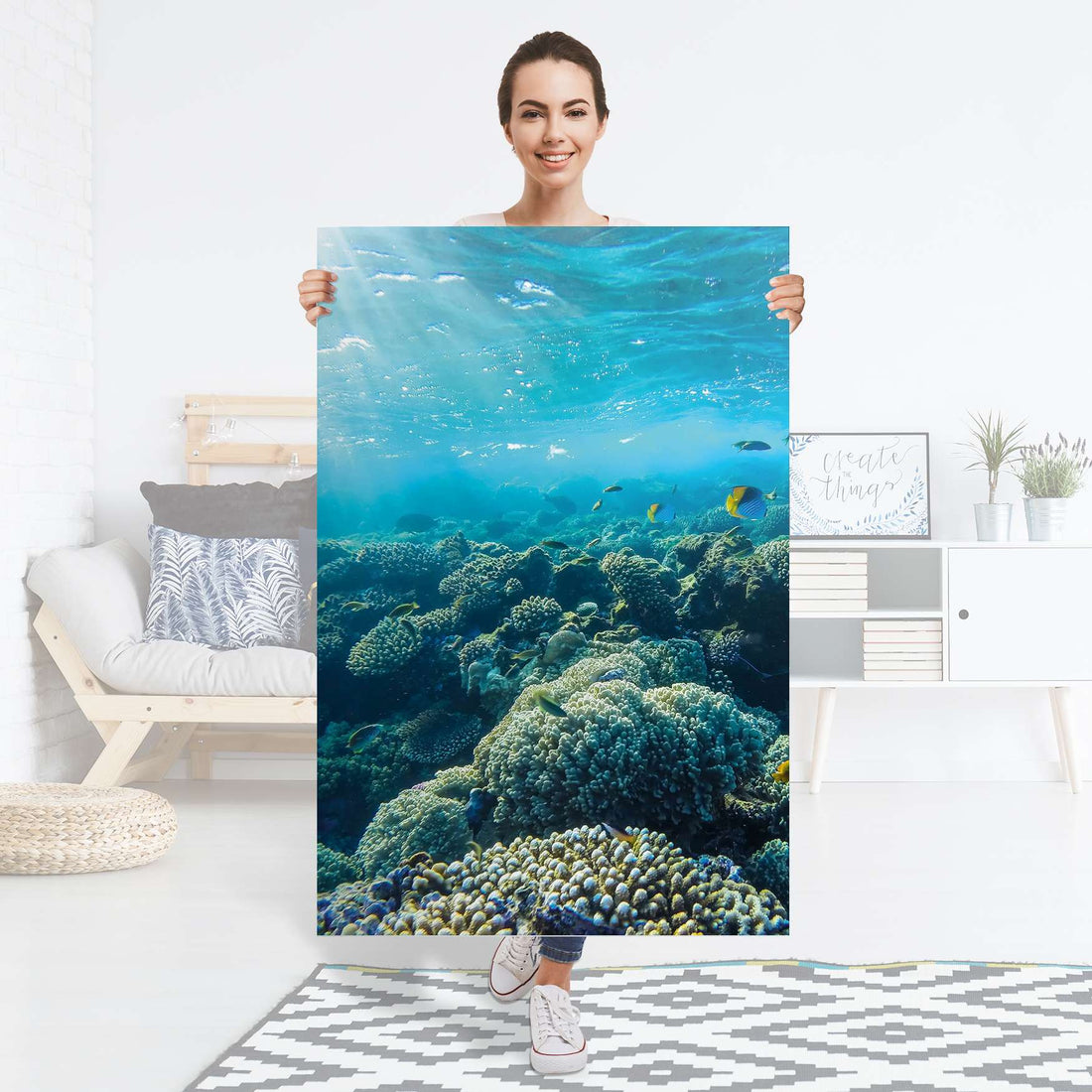 Selbstklebender Folienbogen Underwater World - Größe: 80x120 cm