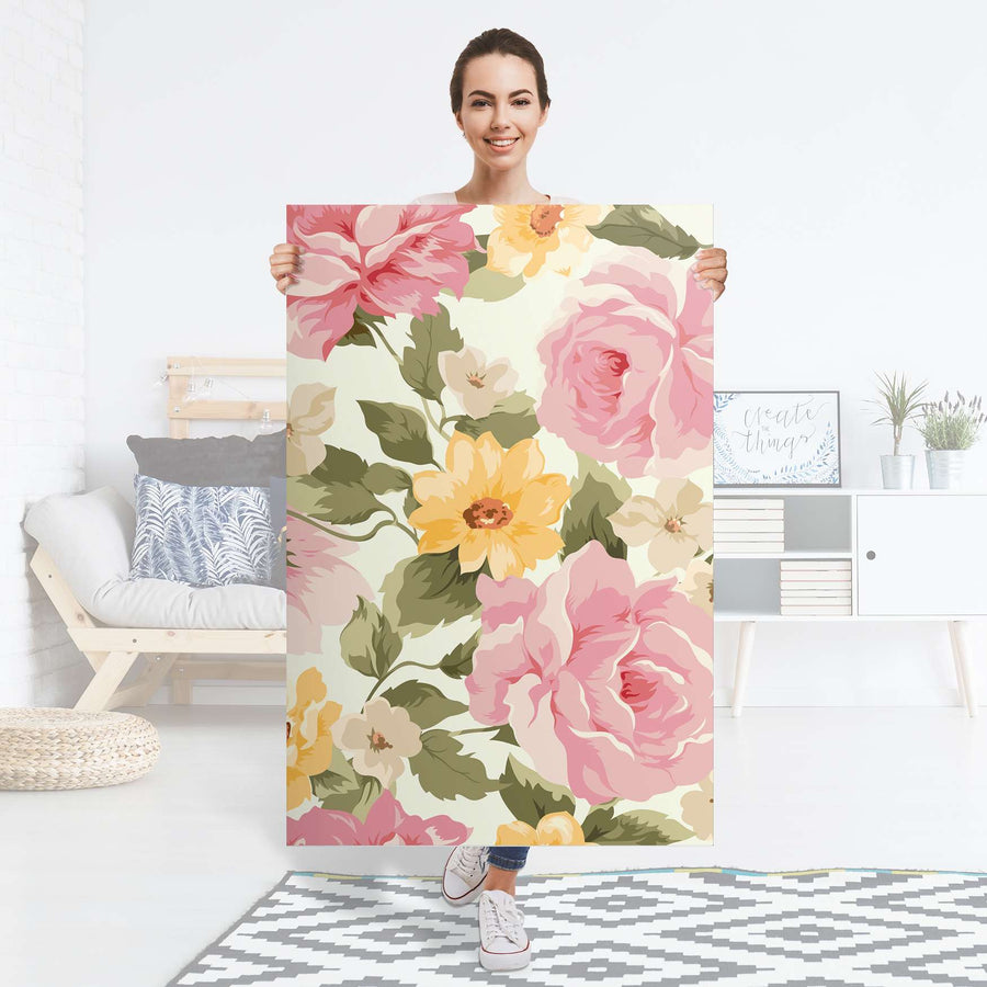 Selbstklebender Folienbogen Vintage Flowers - Größe: 80x120 cm