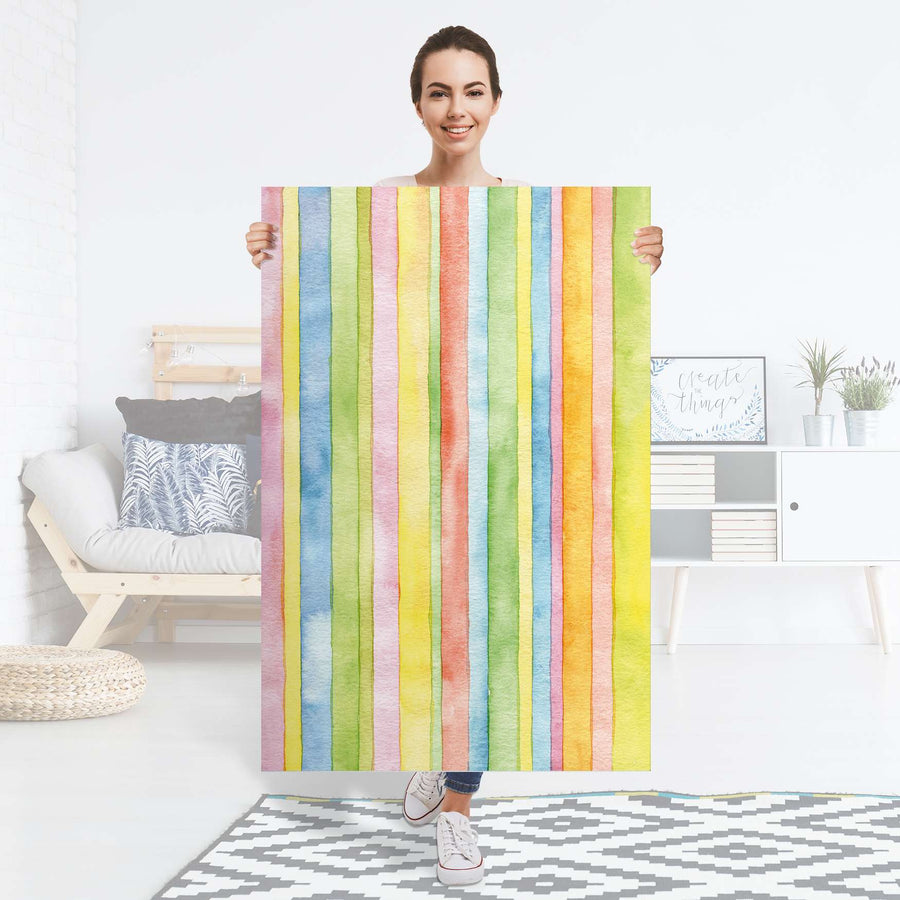 Selbstklebender Folienbogen Watercolor Stripes - Größe: 80x120 cm