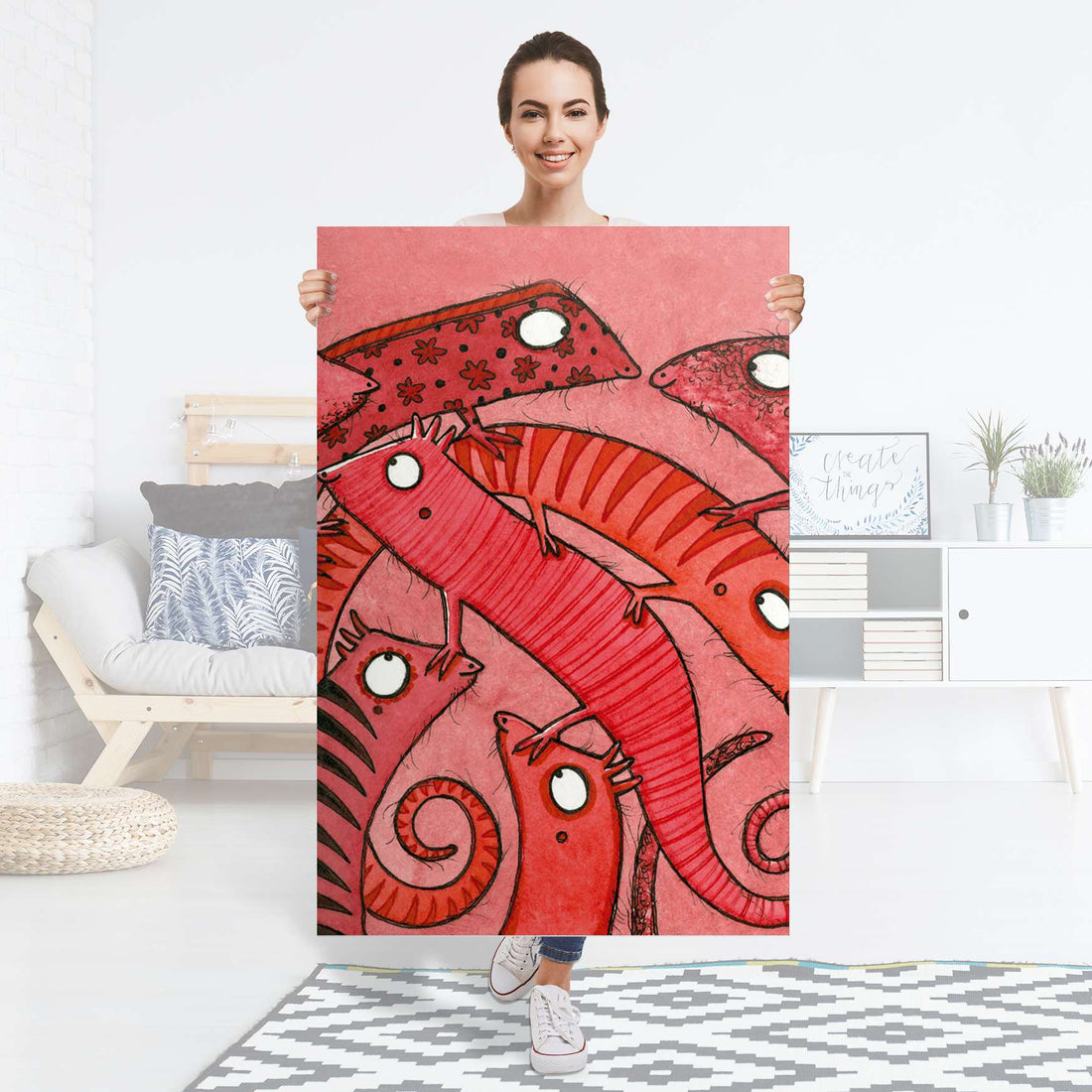 Selbstklebender Folienbogen Wer mit wem - Größe: 80x120 cm