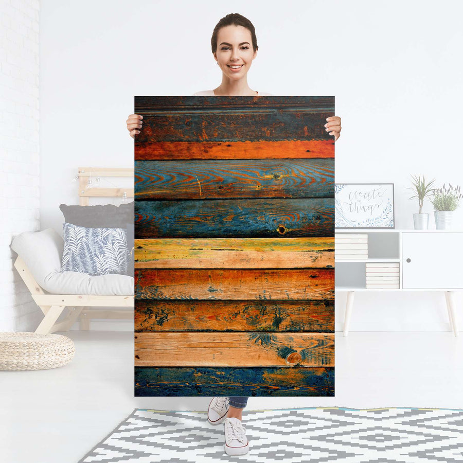 Selbstklebender Folienbogen Wooden - Größe: 80x120 cm