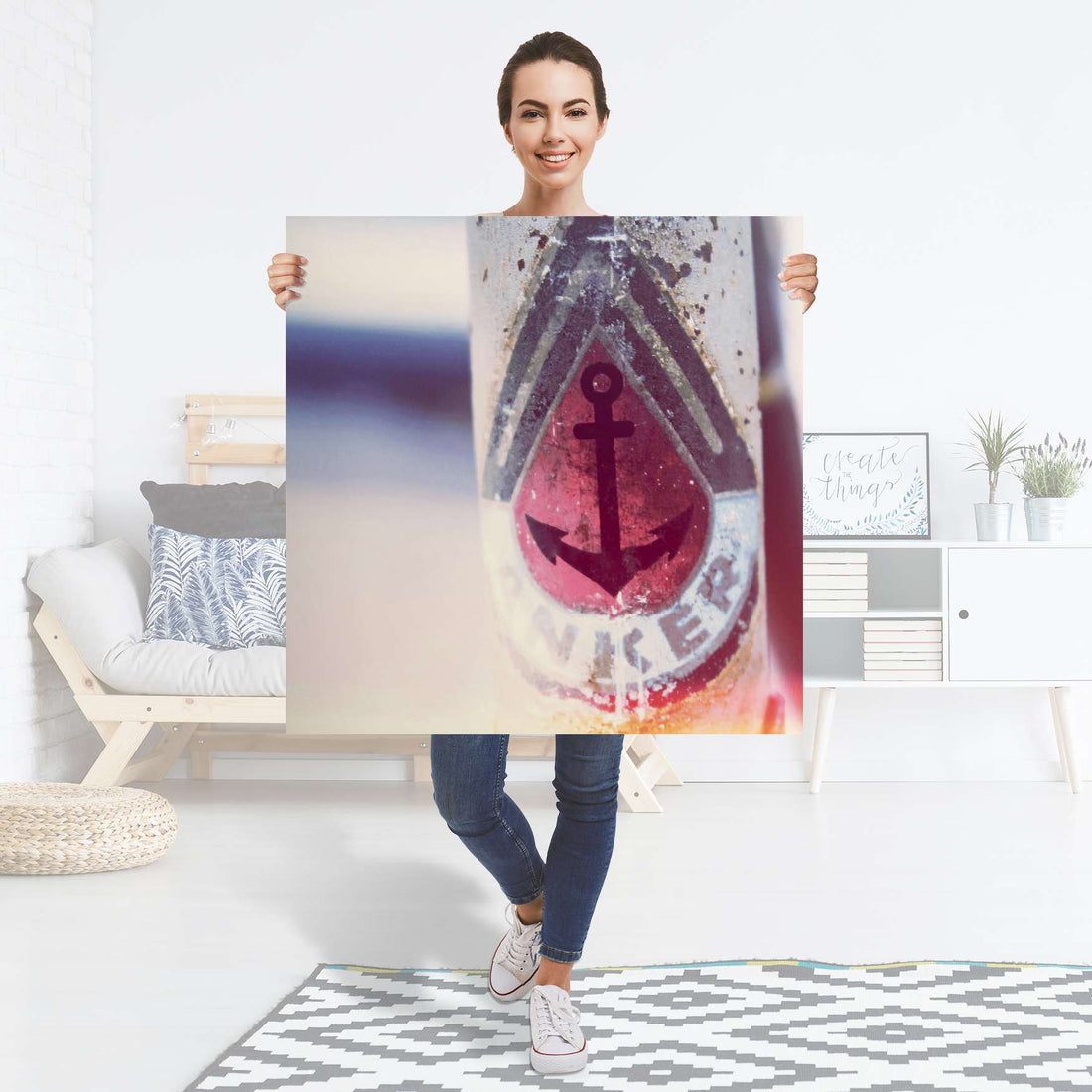 Selbstklebender Folienbogen Anker 2 - Größe: 90x90 cm