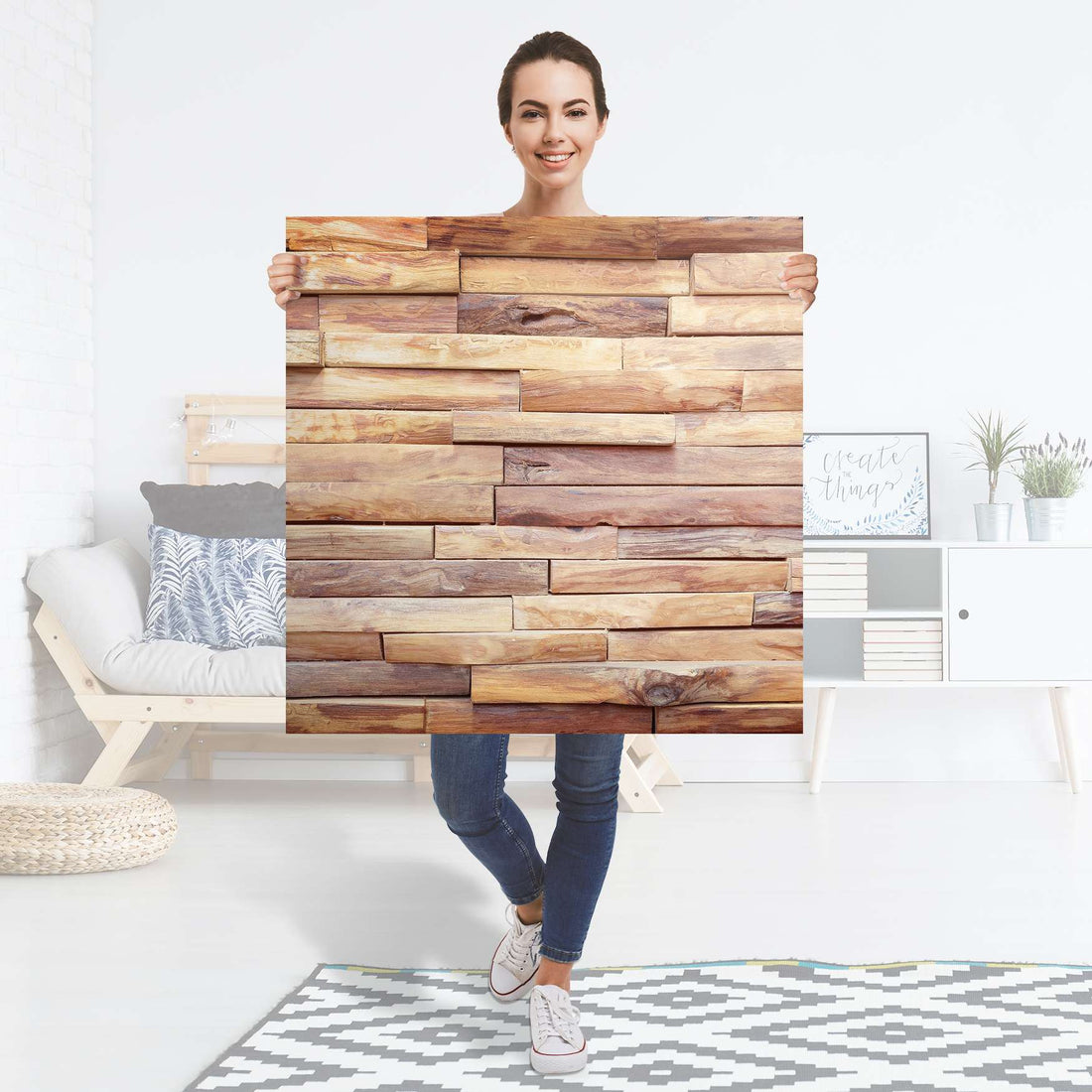 Selbstklebender Folienbogen Artwood - Größe: 90x90 cm