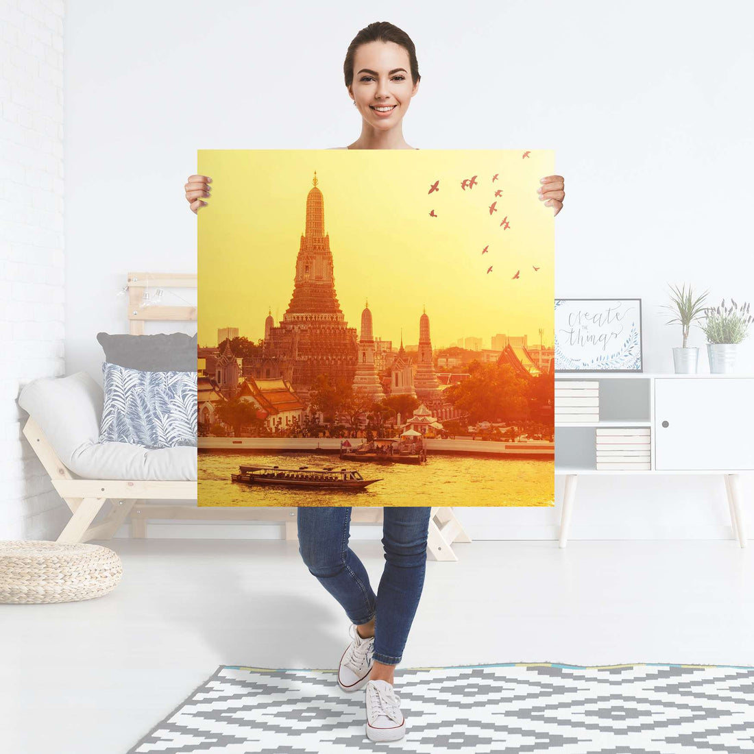 Selbstklebender Folienbogen Bangkok Sunset - Größe: 90x90 cm