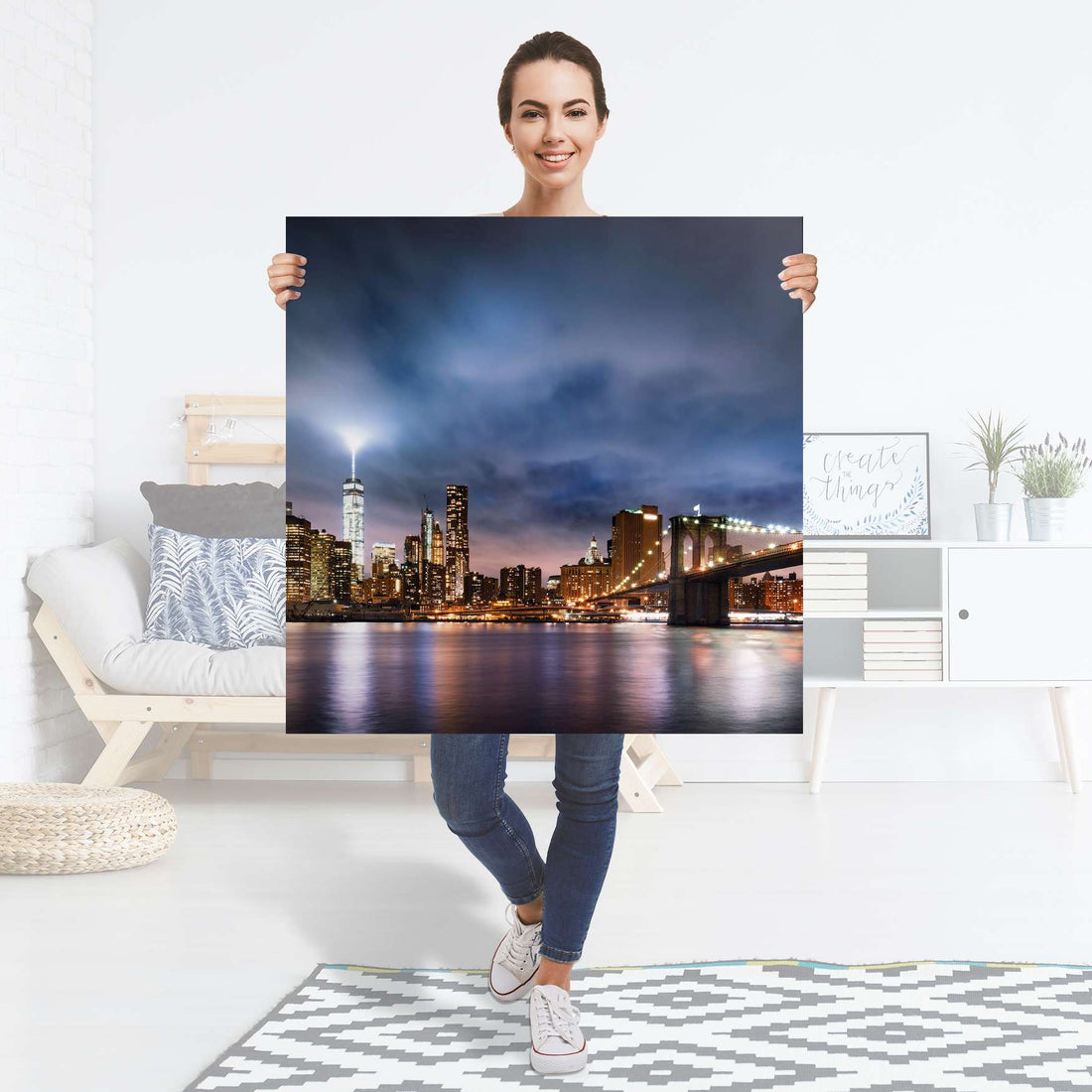 Selbstklebender Folienbogen Brooklyn Bridge - Größe: 90x90 cm