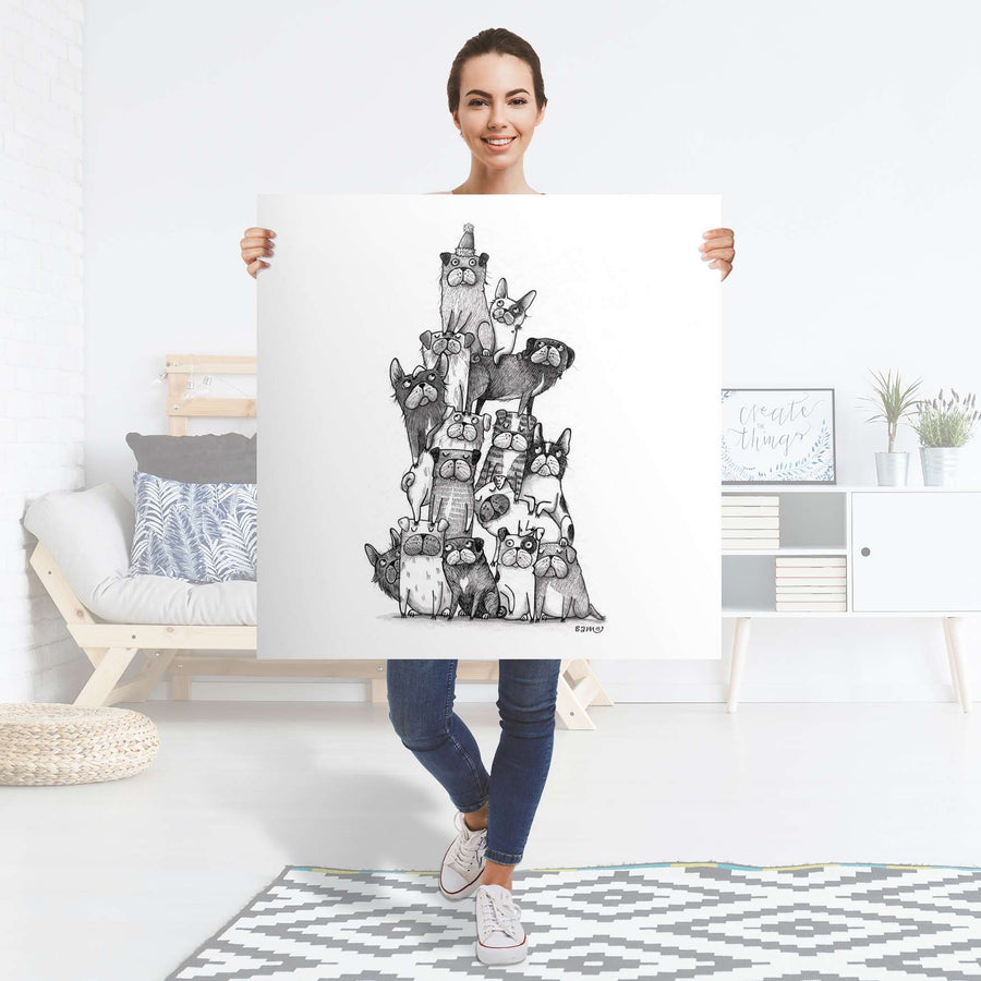 Selbstklebender Folienbogen Bully-Stapel - Größe: 90x90 cm