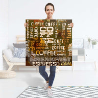 Selbstklebender Folienbogen Coffee Typo - Größe: 90x90 cm