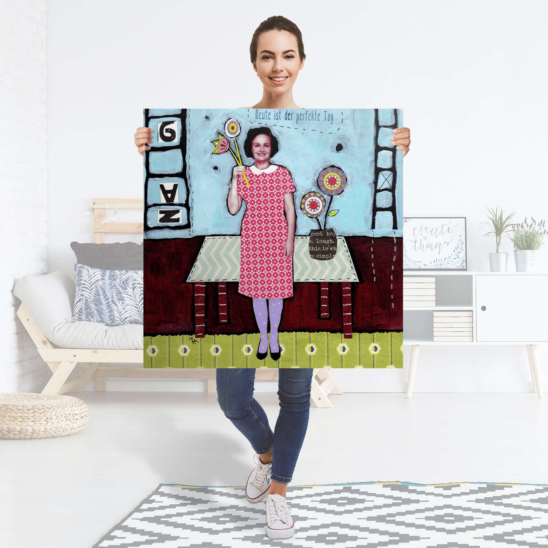 Selbstklebender Folienbogen Der perfekte Tag - Größe: 90x90 cm