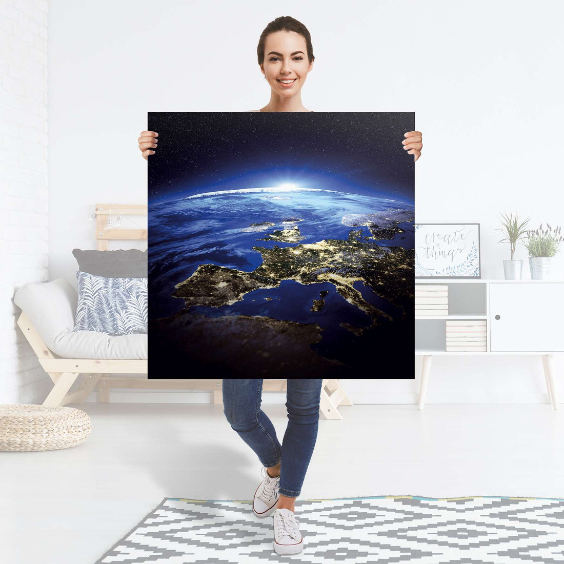 Selbstklebender Folienbogen Earth View - Größe: 90x90 cm