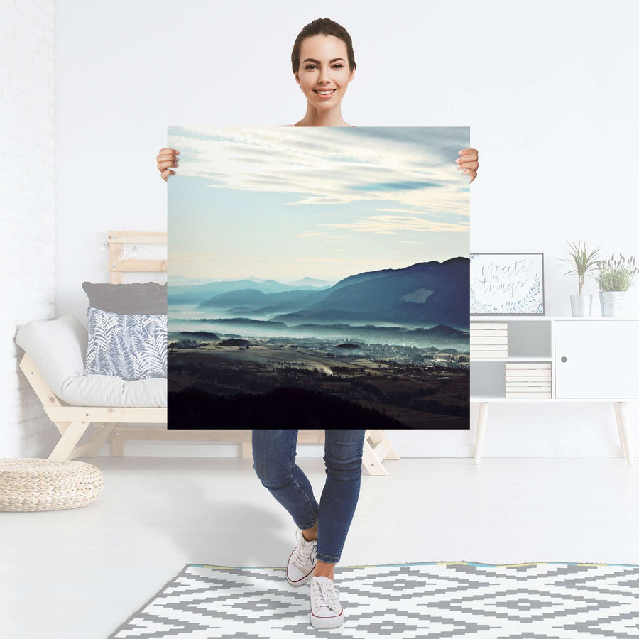 Selbstklebender Folienbogen Fog Village - Größe: 90x90 cm