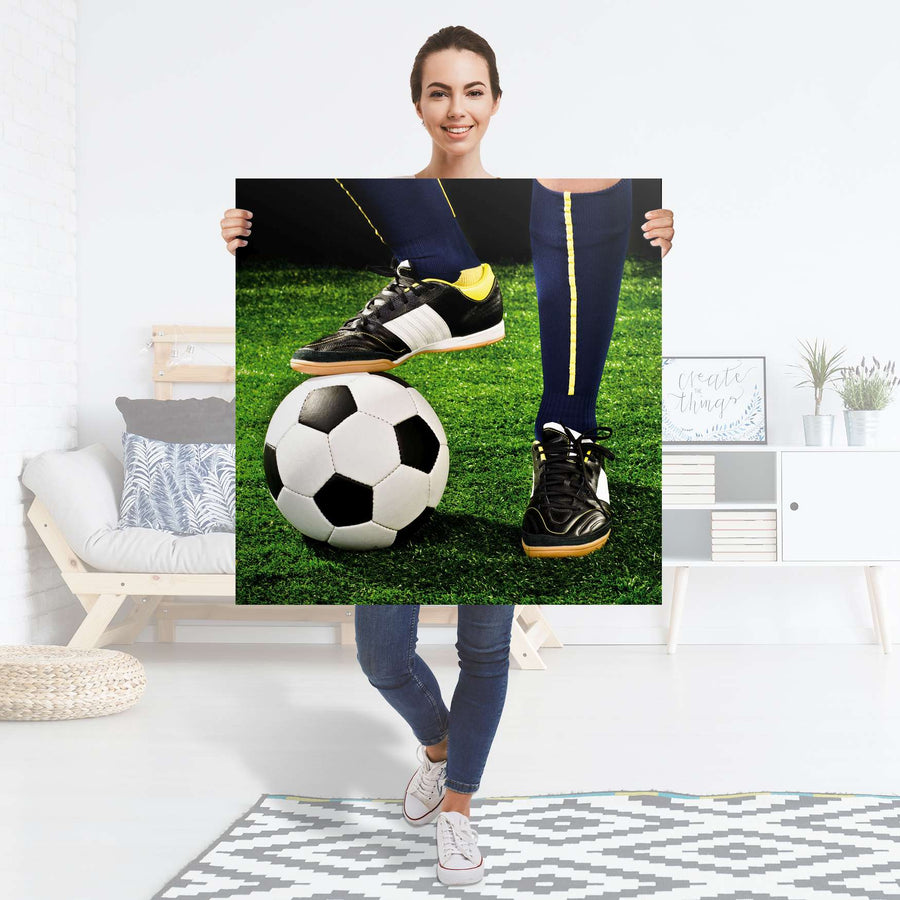 Selbstklebender Folienbogen Fussballstar - Größe: 90x90 cm