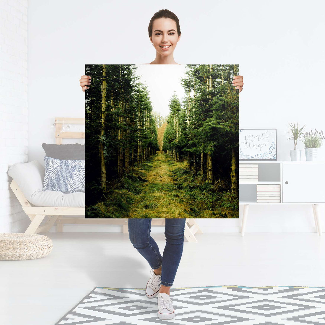Selbstklebender Folienbogen Green Alley - Größe: 90x90 cm