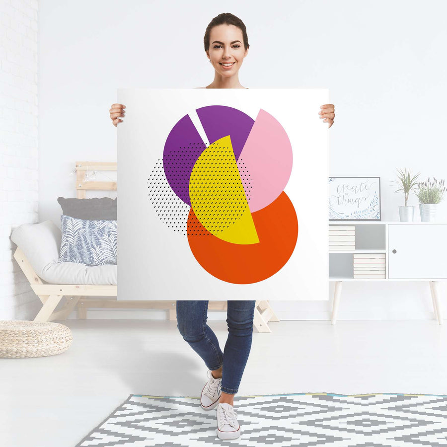Selbstklebender Folienbogen Happy times - Größe: 90x90 cm