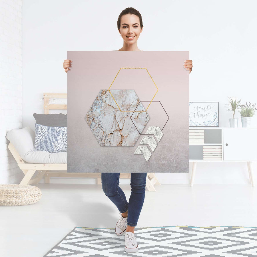 Selbstklebender Folienbogen Hexagon - Größe: 90x90 cm