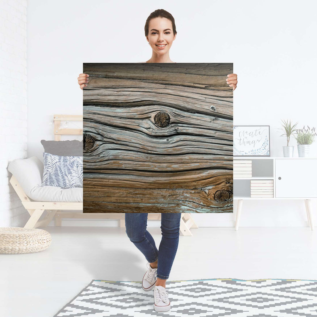 Selbstklebender Folienbogen Hochbejahrt - Größe: 90x90 cm