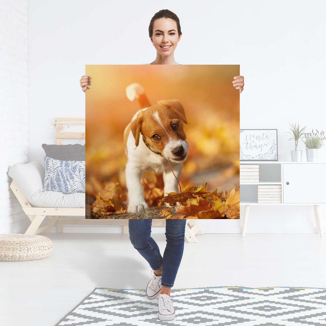 Selbstklebender Folienbogen Jack the Puppy - Größe: 90x90 cm