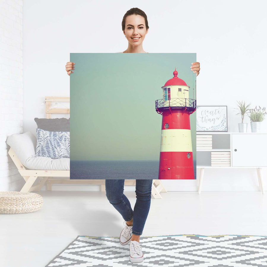 Selbstklebender Folienbogen Leuchtturm - Größe: 90x90 cm