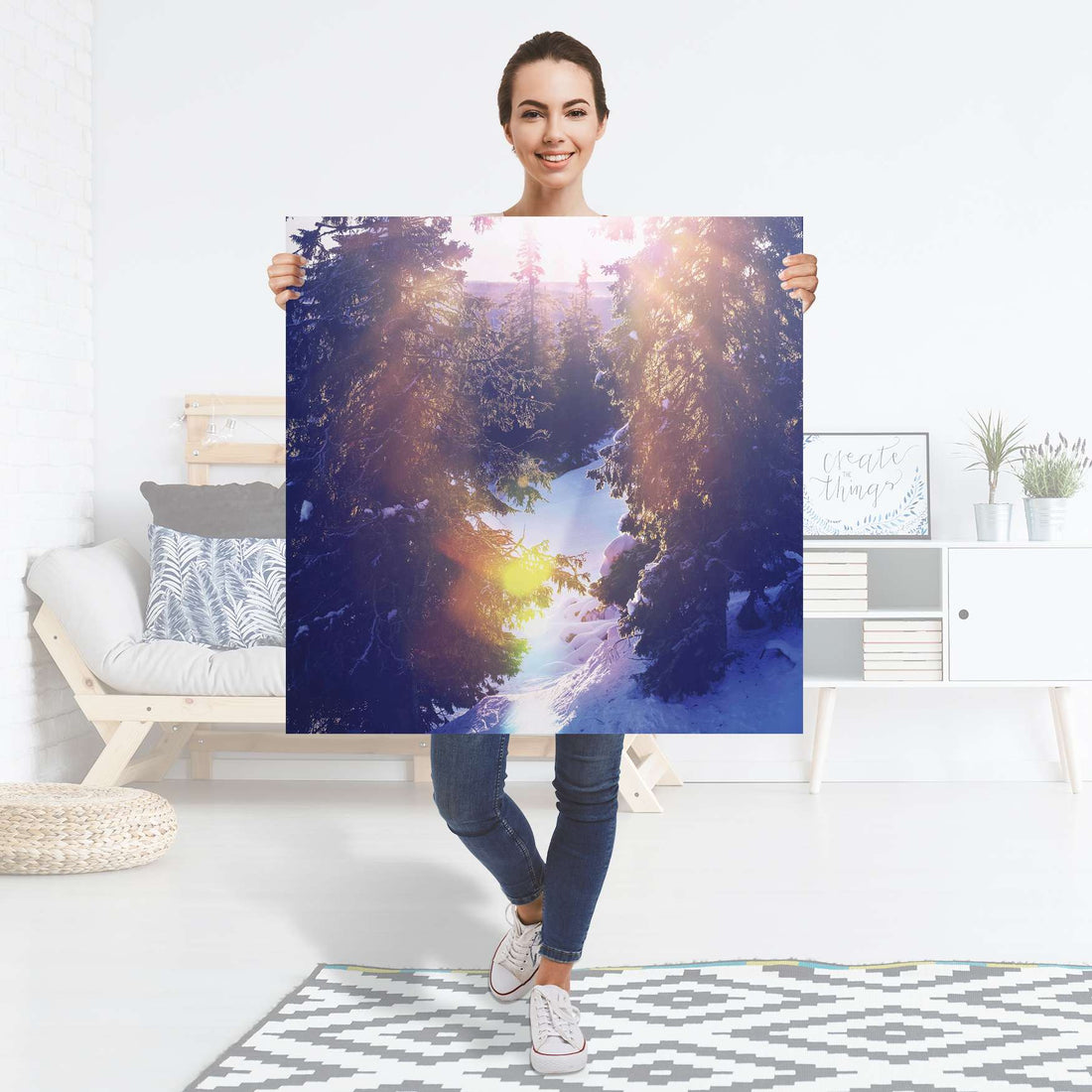 Selbstklebender Folienbogen Lichtflut - Größe: 90x90 cm