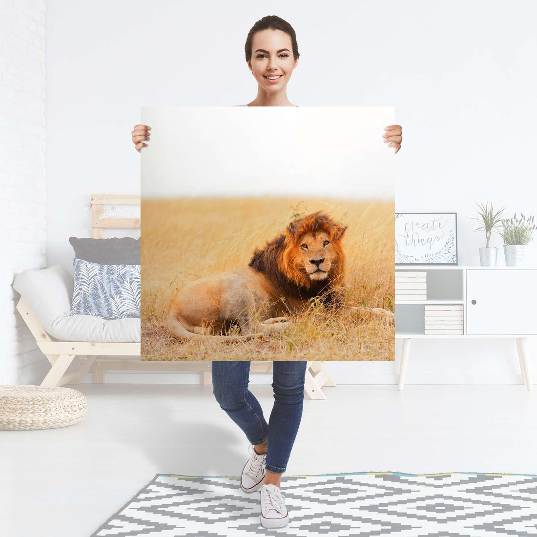 Selbstklebender Folienbogen Lion King - Größe: 90x90 cm