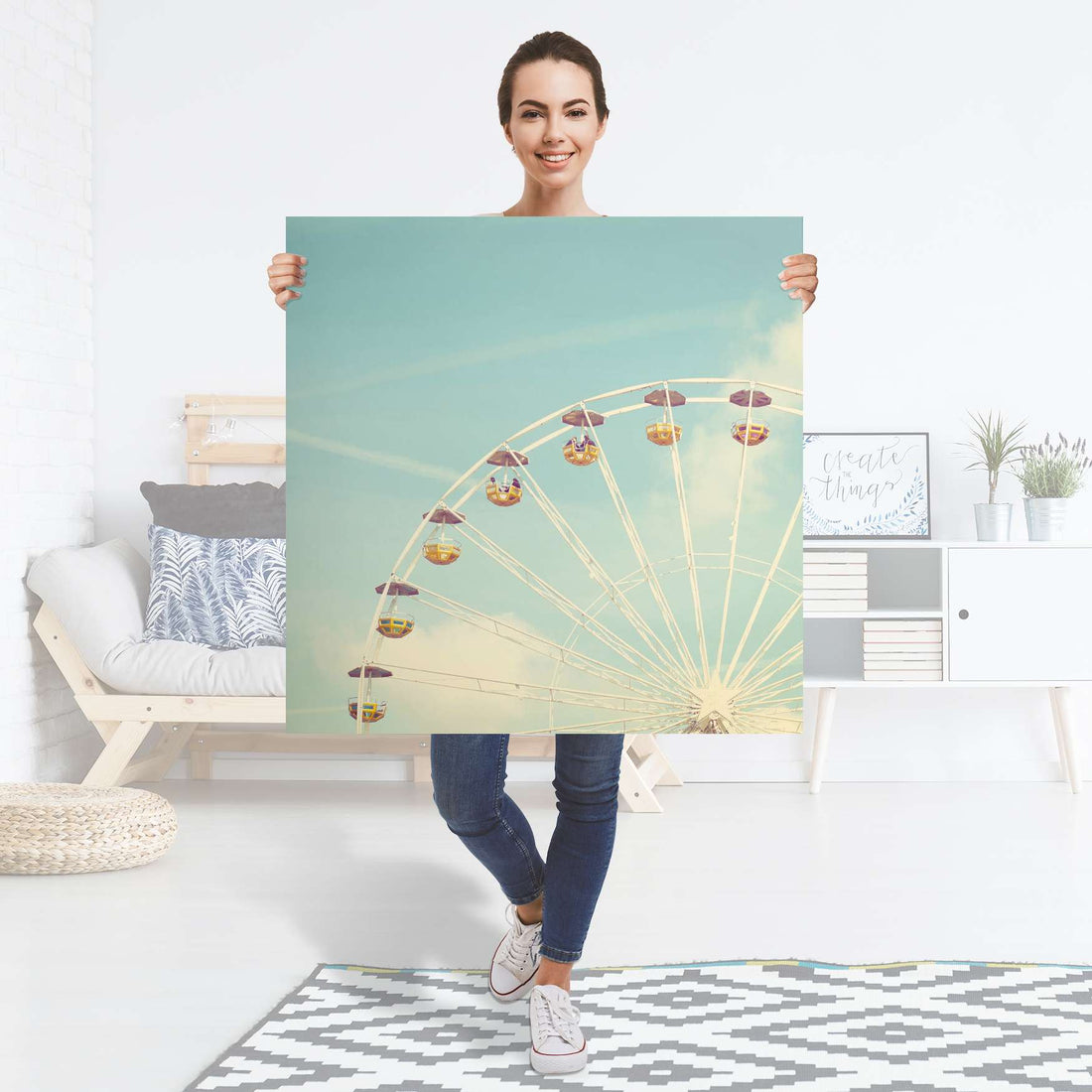 Selbstklebender Folienbogen Merry go round - Größe: 90x90 cm