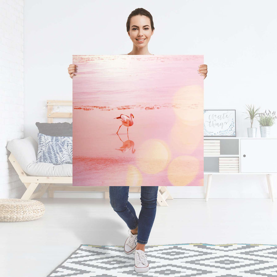 Selbstklebender Folienbogen Mr. Flamingo - Größe: 90x90 cm