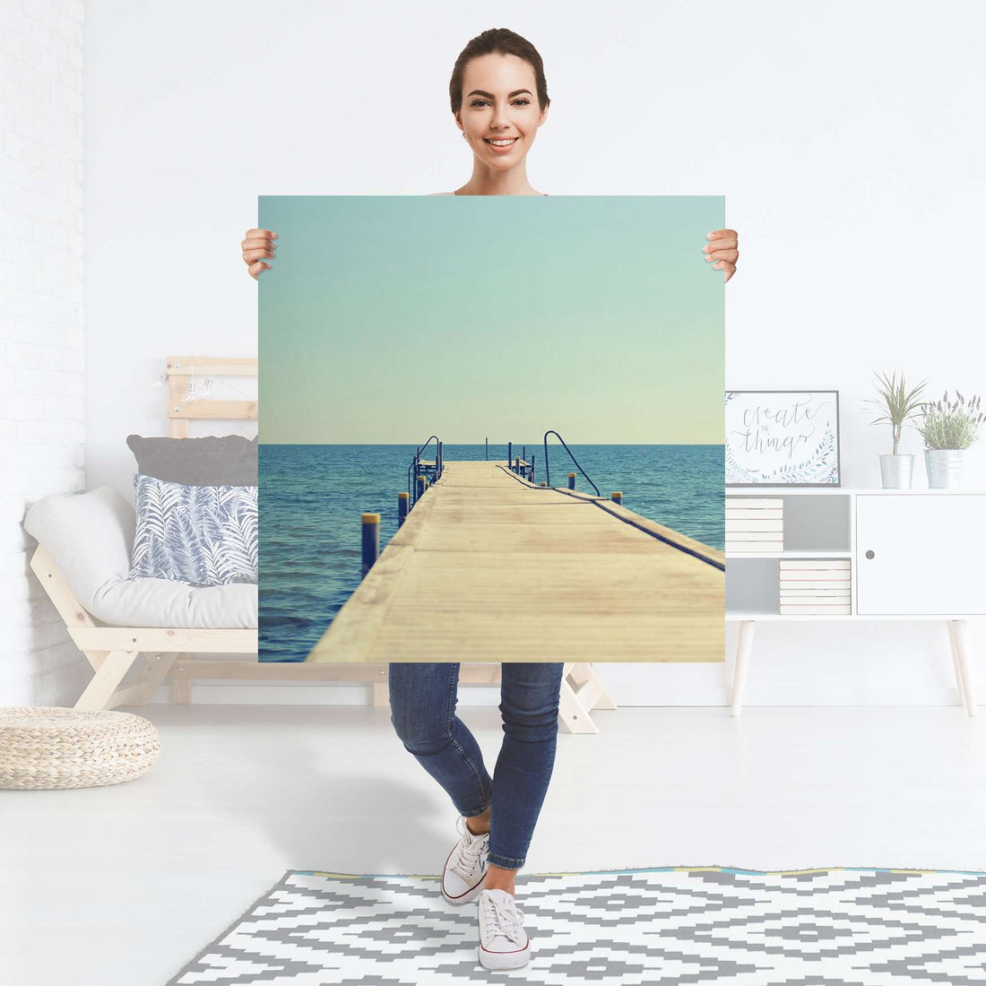 Selbstklebender Folienbogen Neustart - Größe: 90x90 cm