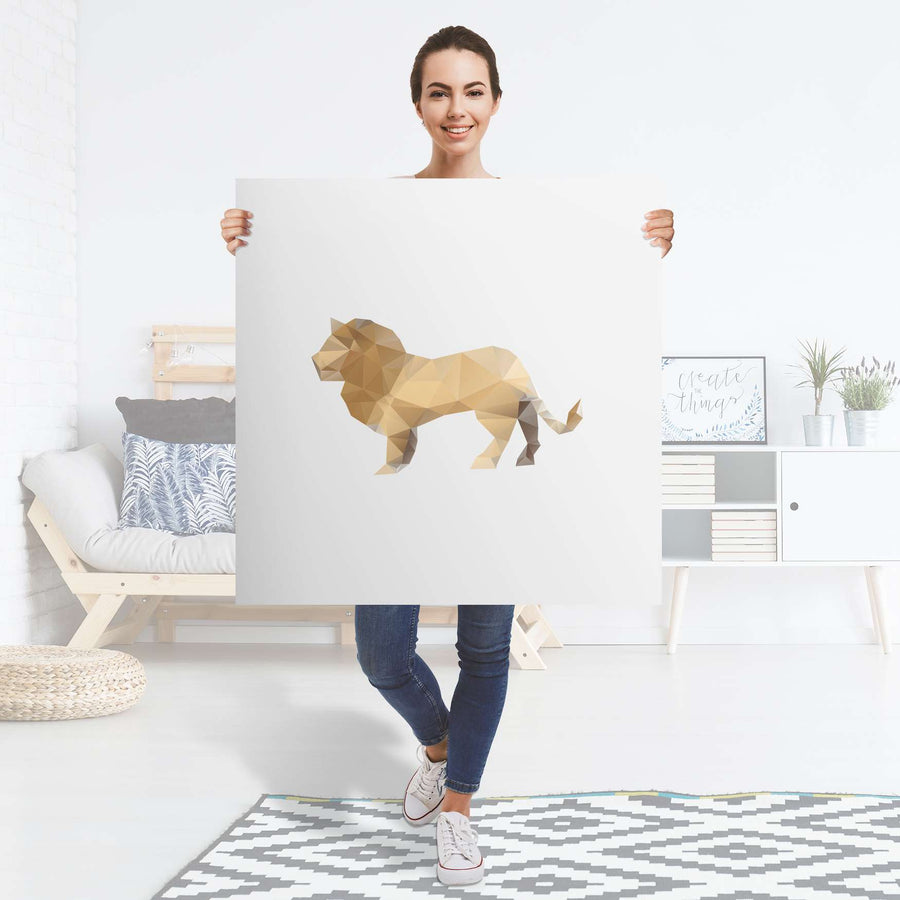 Selbstklebender Folienbogen Origami Lion - Größe: 90x90 cm