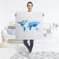 Selbstklebender Folienbogen Politische Weltkarte - Größe: 90x90 cm
