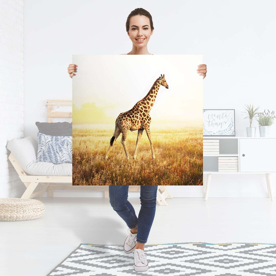 Selbstklebender Folienbogen Savanna Giraffe - Größe: 90x90 cm