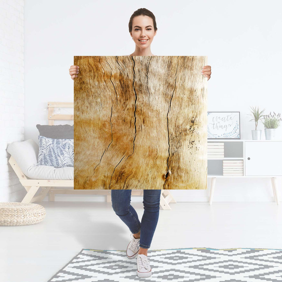 Selbstklebender Folienbogen Unterholz - Größe: 90x90 cm