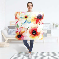 Selbstklebender Folienbogen Water Color Flowers - Größe: 90x90 cm