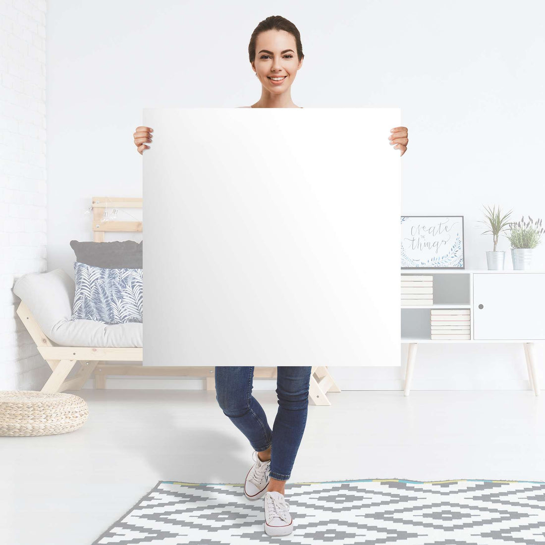 Selbstklebender Folienbogen Weiß - Größe: 90x90 cm