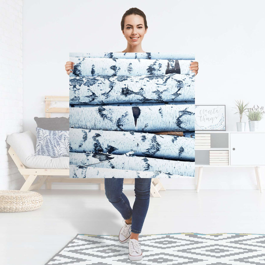 Selbstklebender Folienbogen Weisses Buschwerk - Größe: 90x90 cm