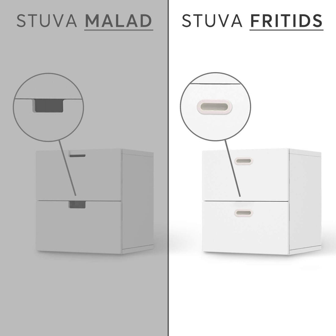 Vergleich IKEA Stuva Fritids / Malad - Braungrau Light